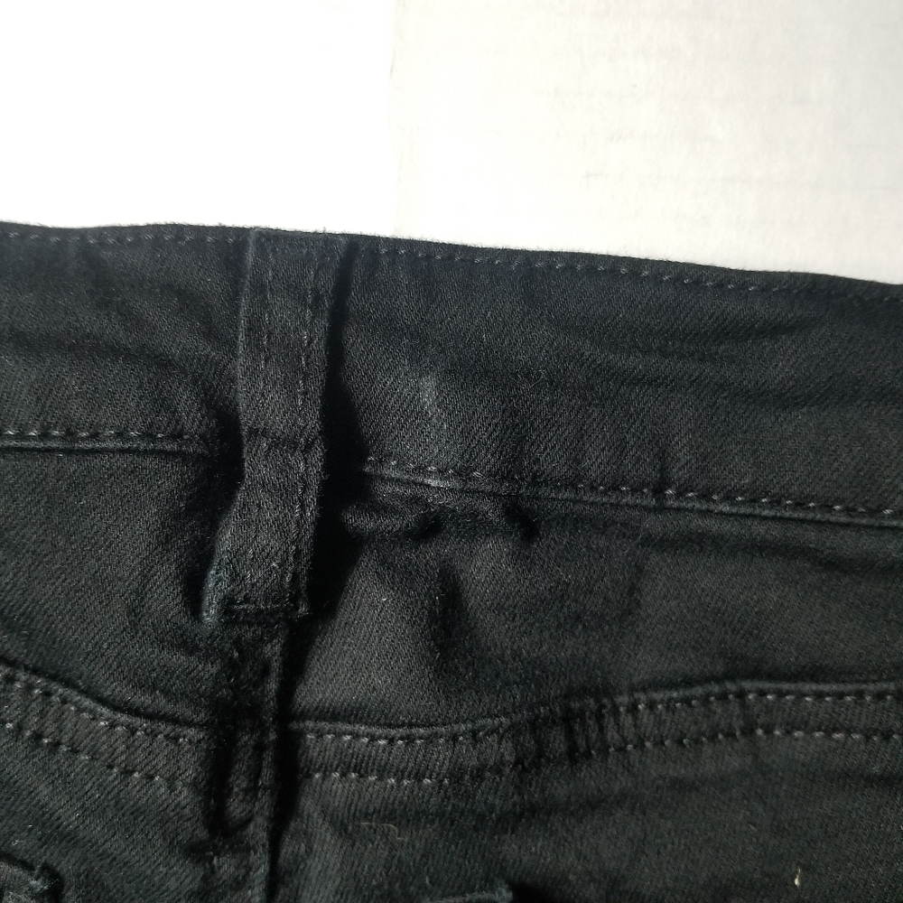 CELEBRITY PINK JUNIORS BLACK DISTRESSED JEAN SHORTS SIZE 7/28 - Picture 14 of 14